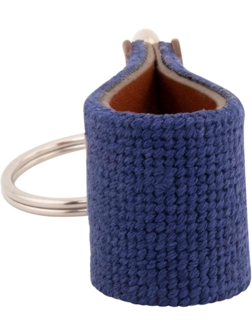 Hand-Stitched Leather Needlepoint Key Fob | Unique Key Chain Accessory - Picture 7 of 9